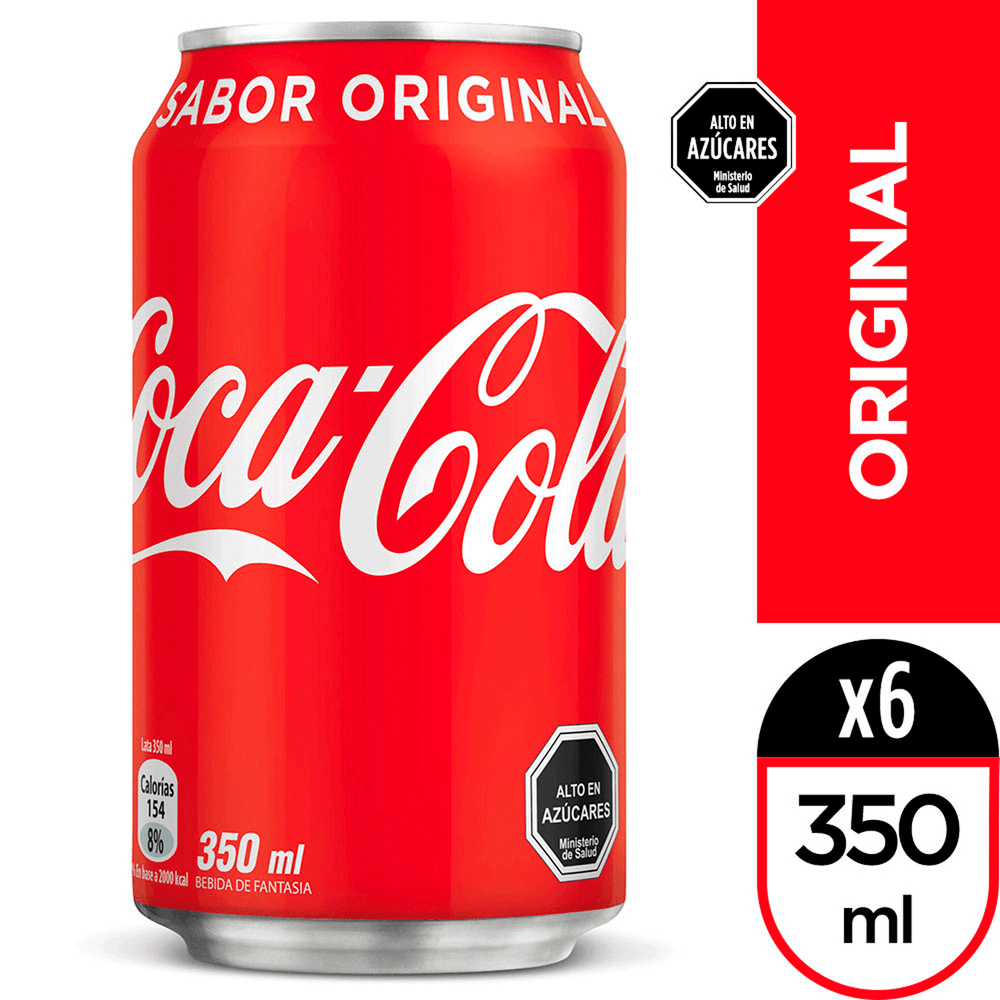 Lata Coca Cola x 6 unidades